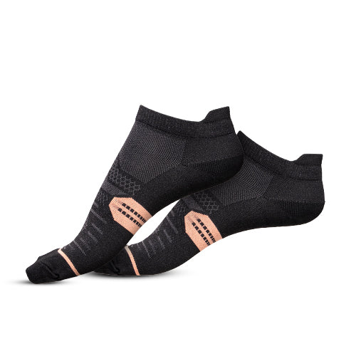 Medias Compresivas Cortas Negro/Rosa Coral S/M